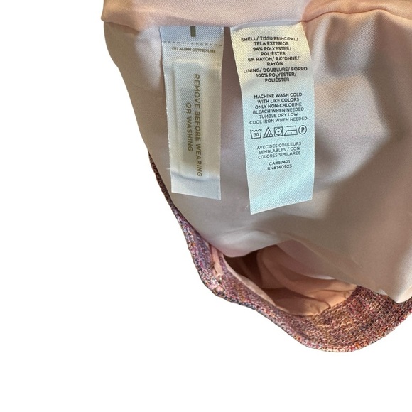 ANN TAYLOR LOFT‎ Women's Pink Petite Tweed Pocket Shift Skirt Size 8 - Picture 9 of 11